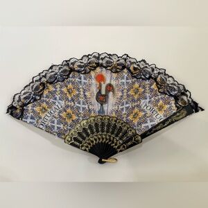 Elegant Black and Gold Decorative Fan